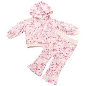 Baby Girl (12-24M) Kids Headquarters(R) Bow Hoodie & Pants Set