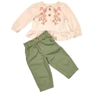 Baby Girl (12-24M) Kids Headquarters(R) Flower Top & Knit Pants Set