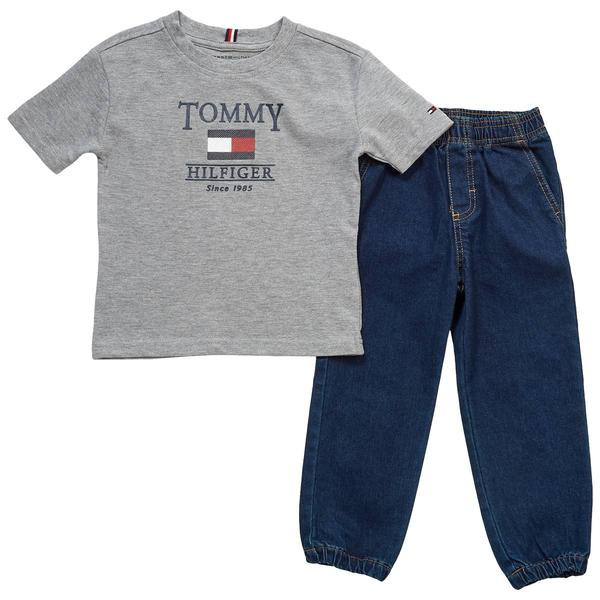 Toddler Boy Tommy Hilfiger 2pc. Marled Tee And Pull On Denim