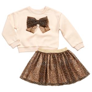 Toddler Girl Kids Headquarters Bow Sweatshirt & Skirt Set alternate view