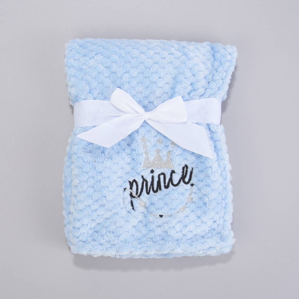 Heavenly Sent Prince Crown Applique Baby Blanket