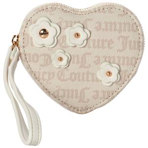 Womens Juicy Couture Juicy Bouquet Heart Zip Around Wristlet
