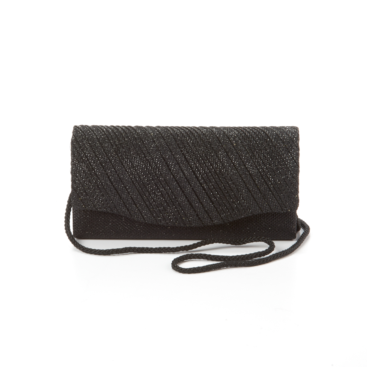D'Margeaux Ribbed Glitter Evening Clutch