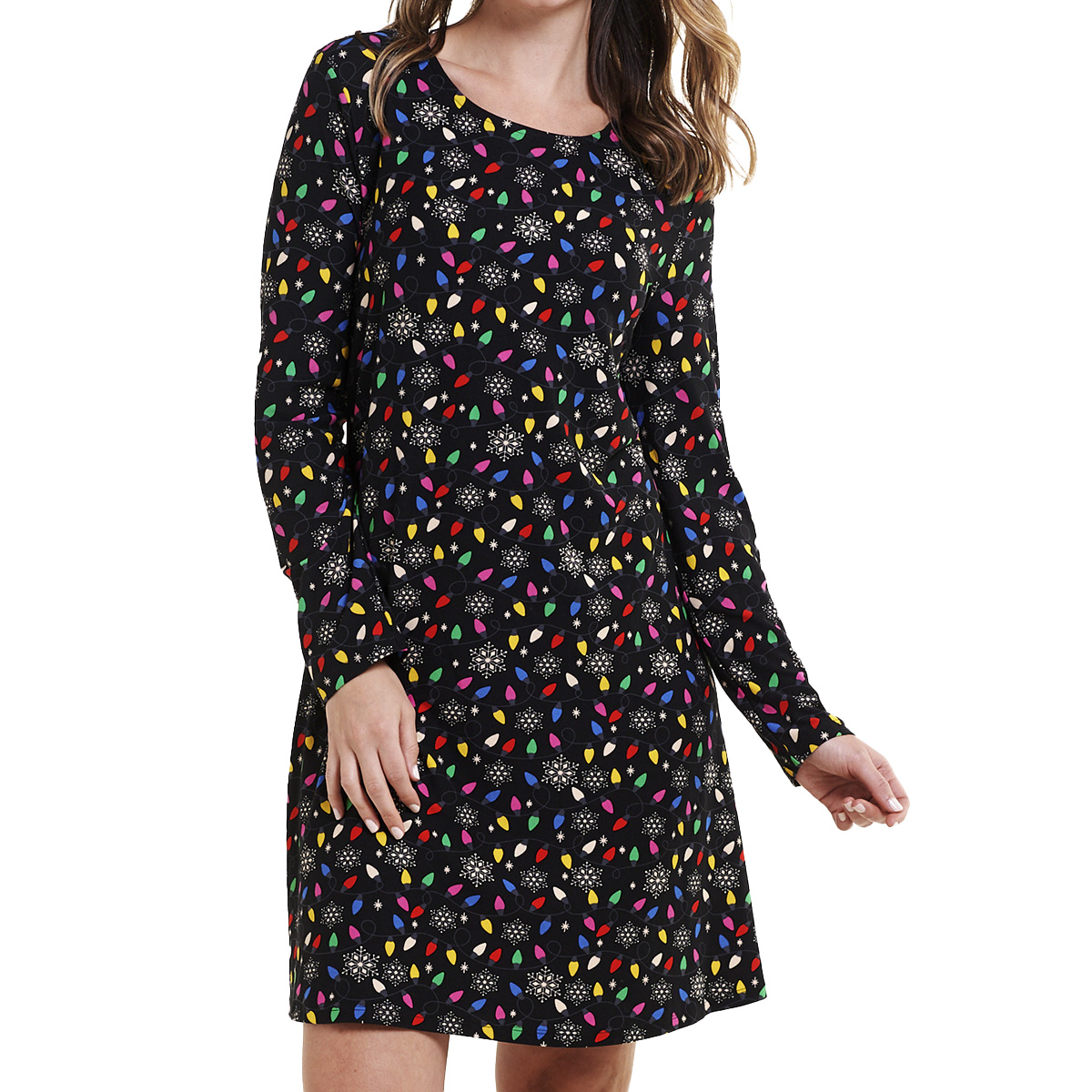 Womens Harlow & Rose Christmas Lights Shift Dress