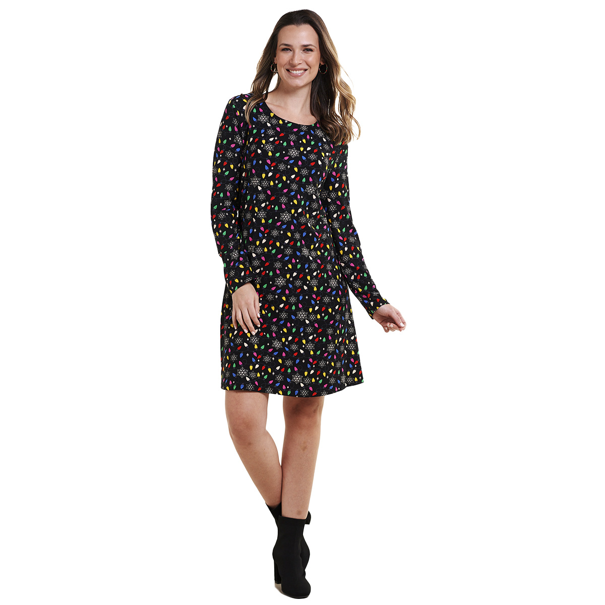 Womens Harlow & Rose Christmas Lights Shift Dress