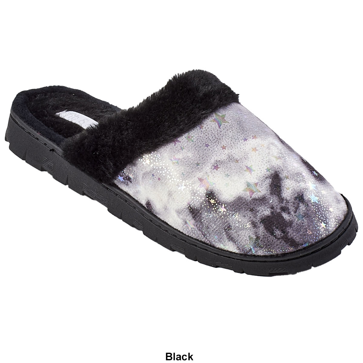 Womens Chatties Shimmer Star Scuff Slippers
