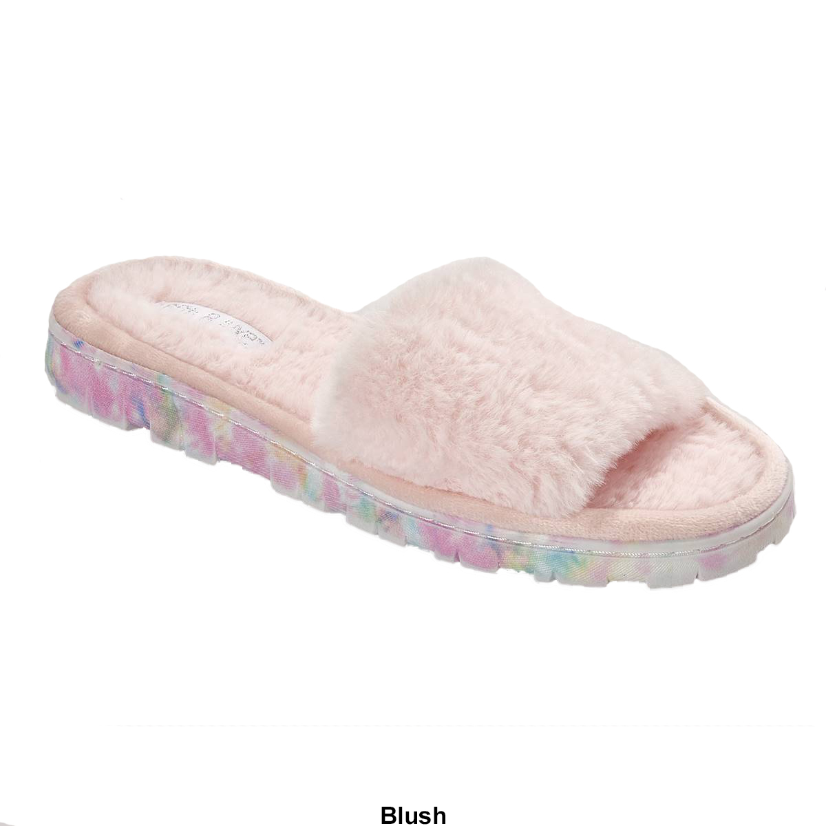 Womens Fifth & Luxe One Band Slides Tie Dye Slippers