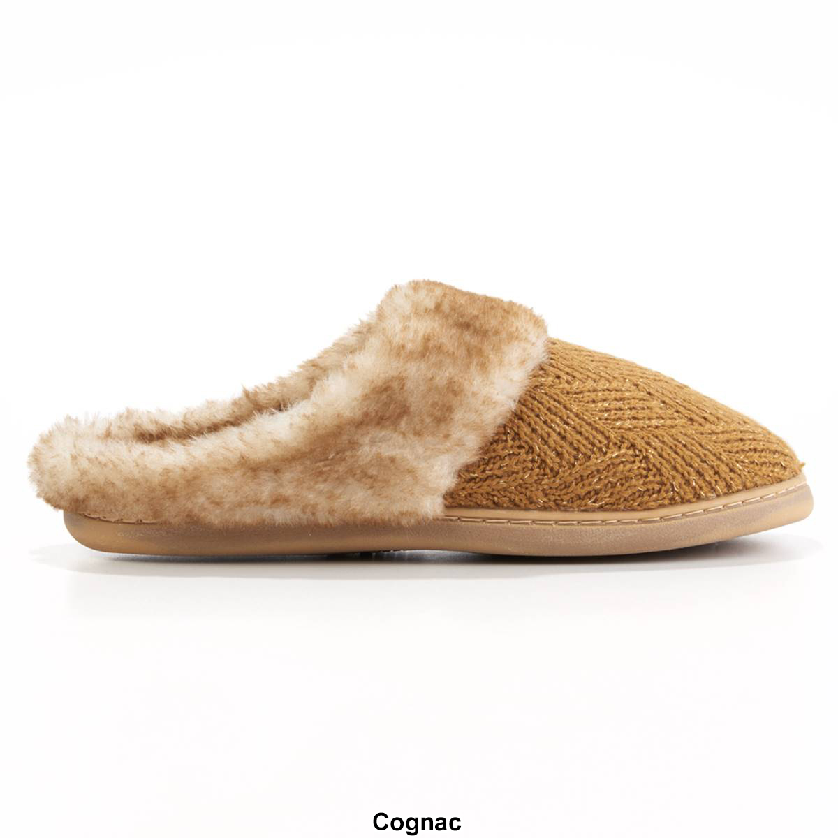 Womens Gold Toe(R) Shimmer Knit Slide Slippers