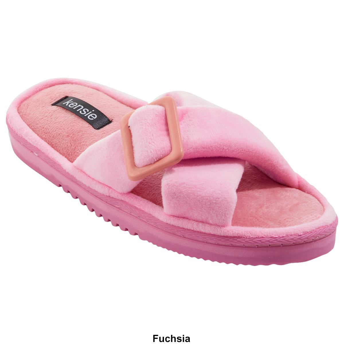 Womens Kensie X Cross Slide Slippers With Buckle