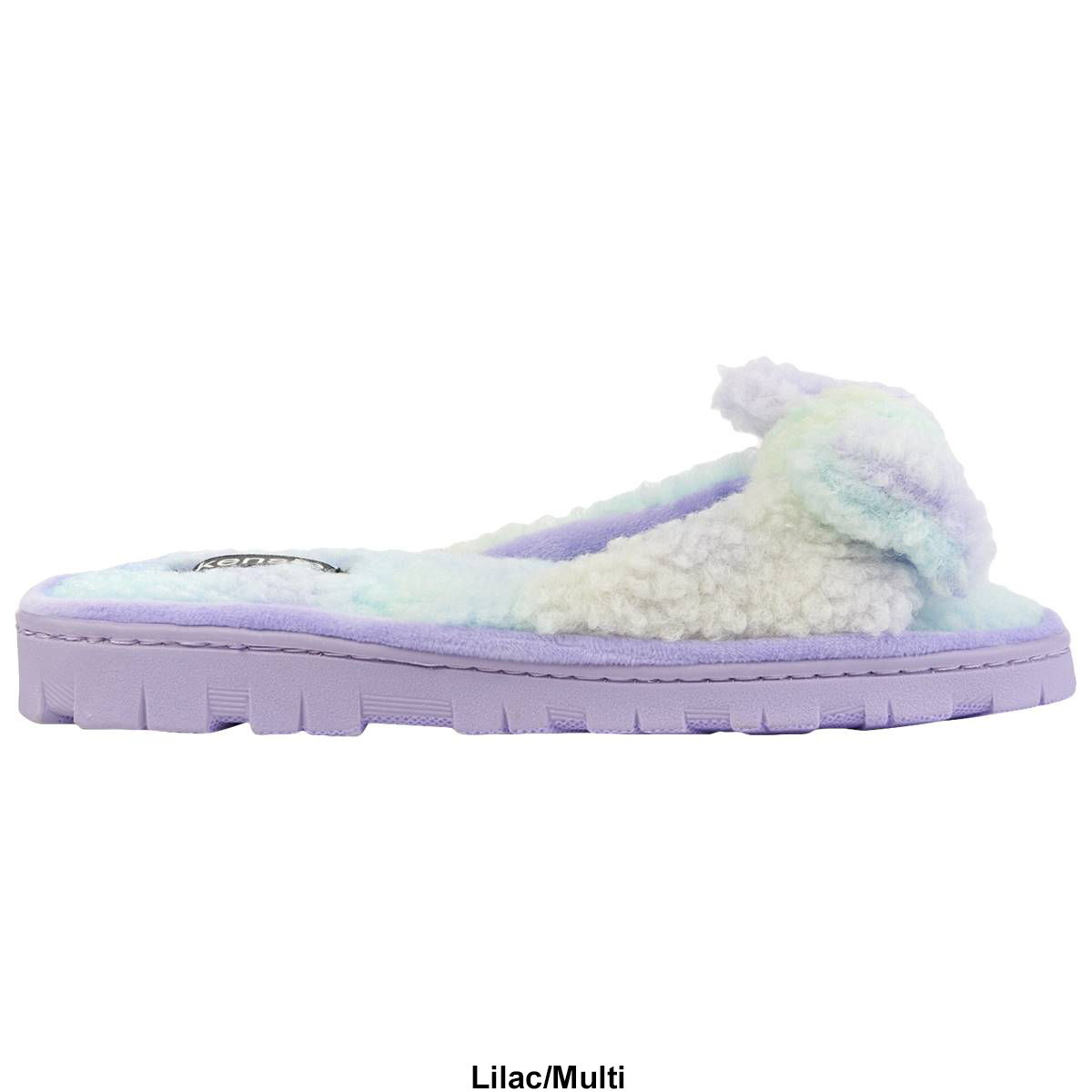 Womens Kenise Sherpa Tie Dye Knotted Slide Slippers