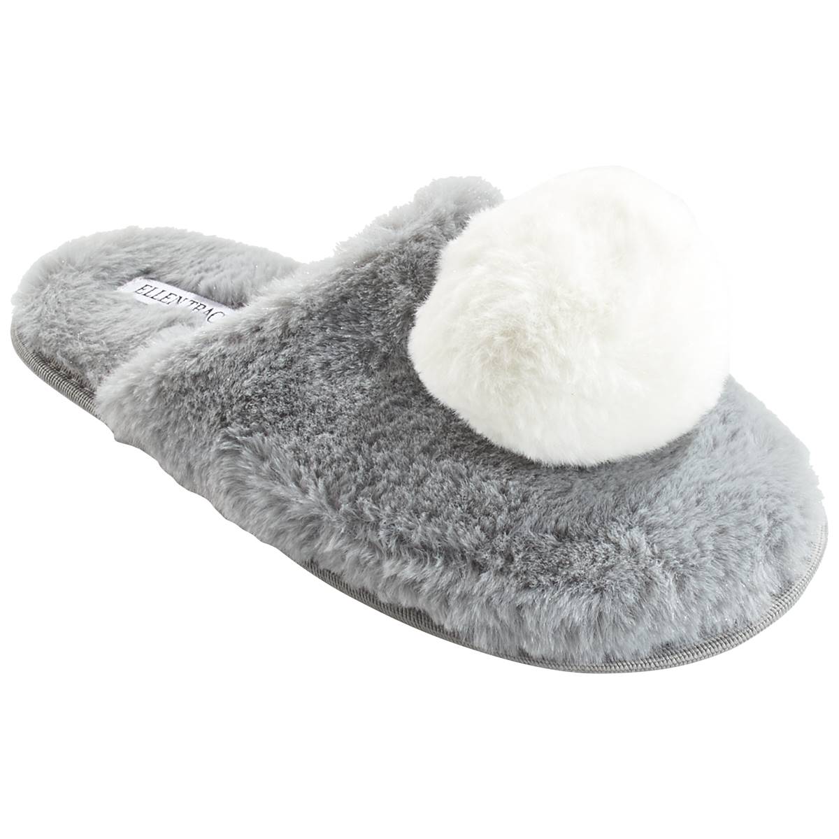 Womens Ellen Tracy Faux Fur Slide With Pom