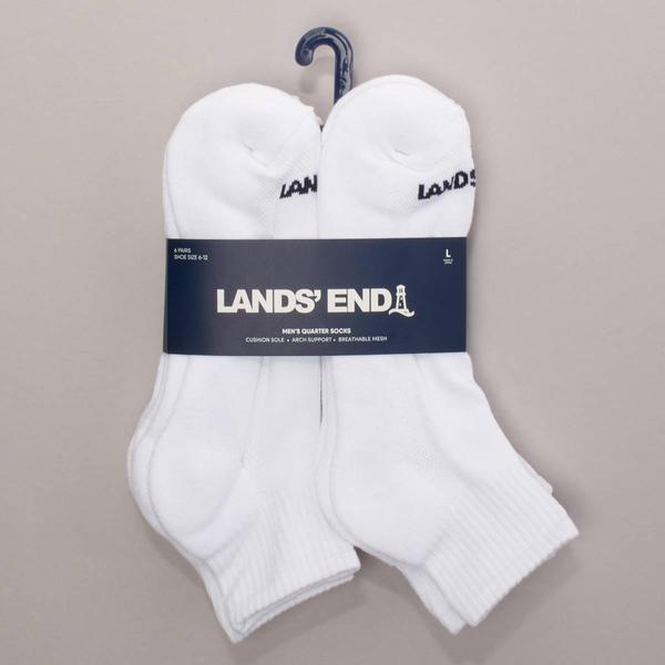 Mens LANDS' END(R) 6pk. Quarter Sport Socks alternate view