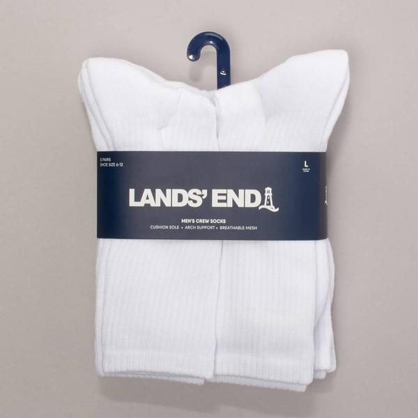Mens LANDS' END(R) 5pk. Sport Crew Socks alternate view