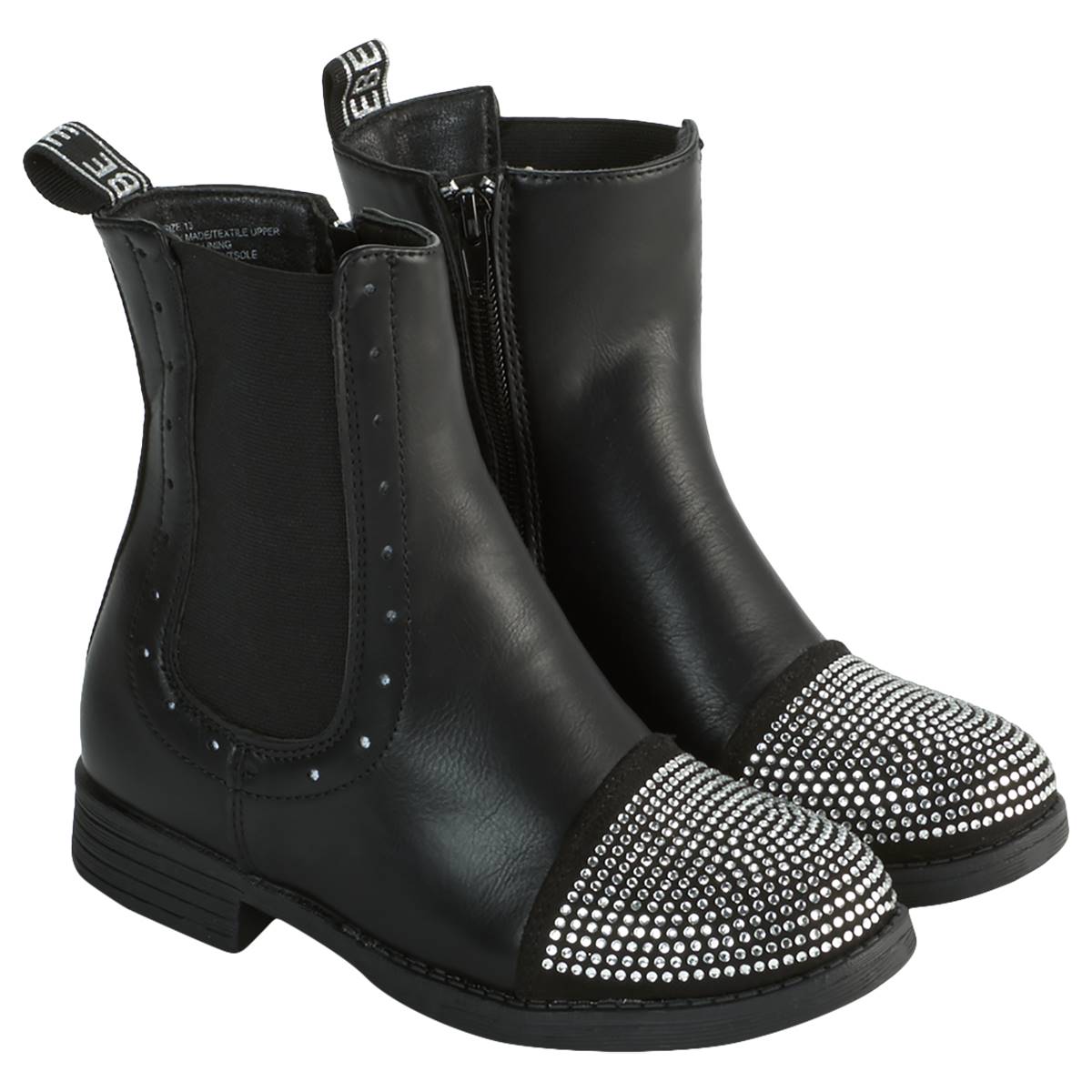 Big Girls Bebe Tall Chelsea Boots W/Rhinestones