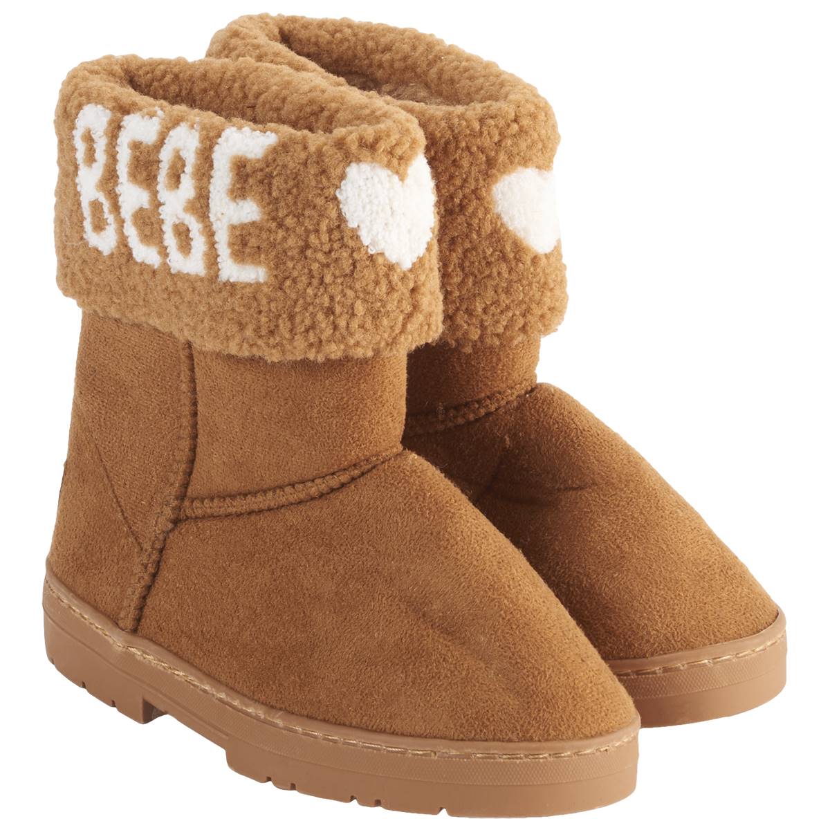 Girls Bebe Sherpa Cuff W/Logo Mid-Calf Boots