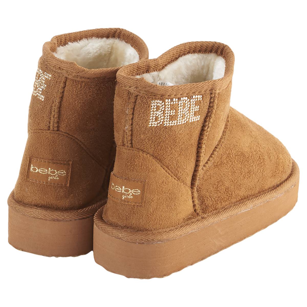 Girls Bebe Short Boots W/Rhinestone Logo