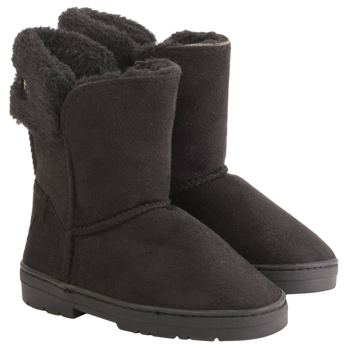 Girls Bebe Microsuede Boots W/Logo Embroidery