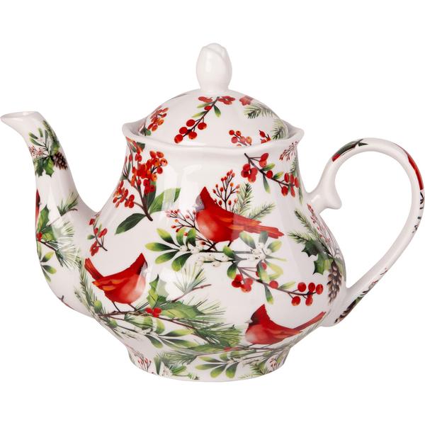 Home Essentials Holiday Cardinal Teapot