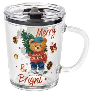 Home Essentials Christmas Teddy Bear Mug w/ Lid