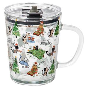 Home Essentials Christmas Cats w/ Sweaters Mug w/ Lid