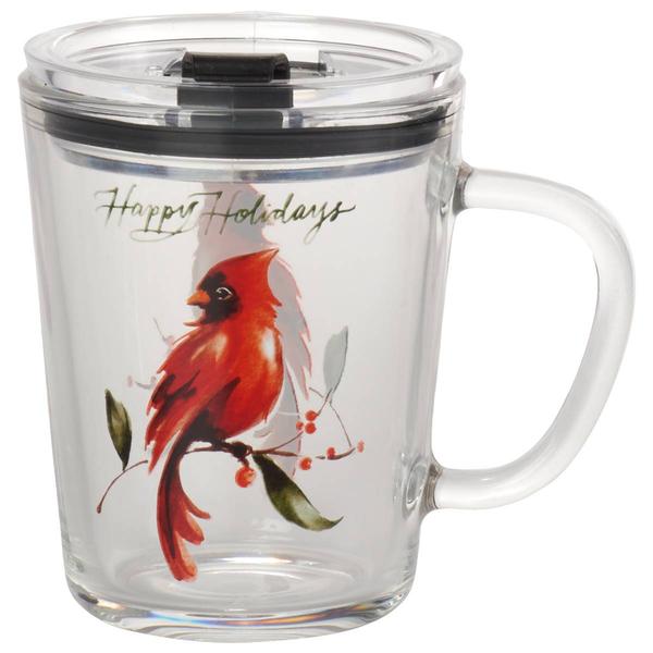 Home Essentials Christmas Cardinal Mug with Lid