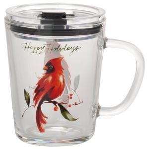 Home Essentials Christmas Cardinal Mug with Lid