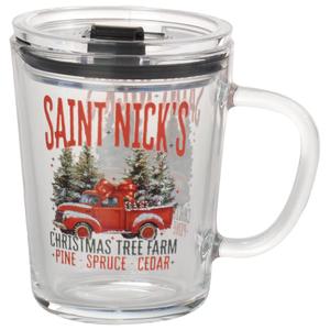 Home Essentials Christmas St. Nick Tree Mug with Lid
