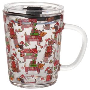 Home Essentials Christmas Dachshund Mug with Lid