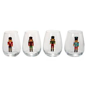 Home Essentials Nutcracker Stemless Glass - Set of 4