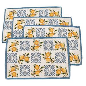 Basil & Bloom Blue Lemons Placemats - Set of 4
