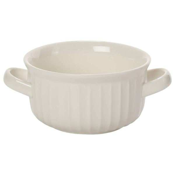 Home Essentials 28oz. Fluted 2 Handle Soup Bowl