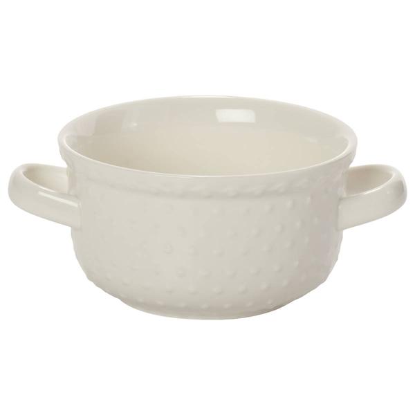 Home Essentials 28oz. Hobnail 2 Handle Soup Bowl