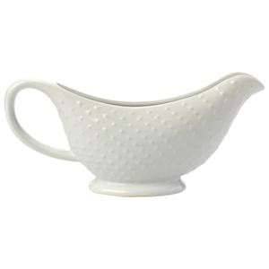 Home Essentials White Hobnail Embossed Gravy Boat