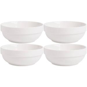 Home Essentials 6in. White Round All Purpose Bowls - Set of 4