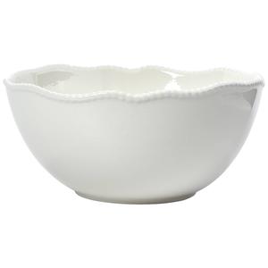 Home Essentials 10in White Bead Round Serving Bowl