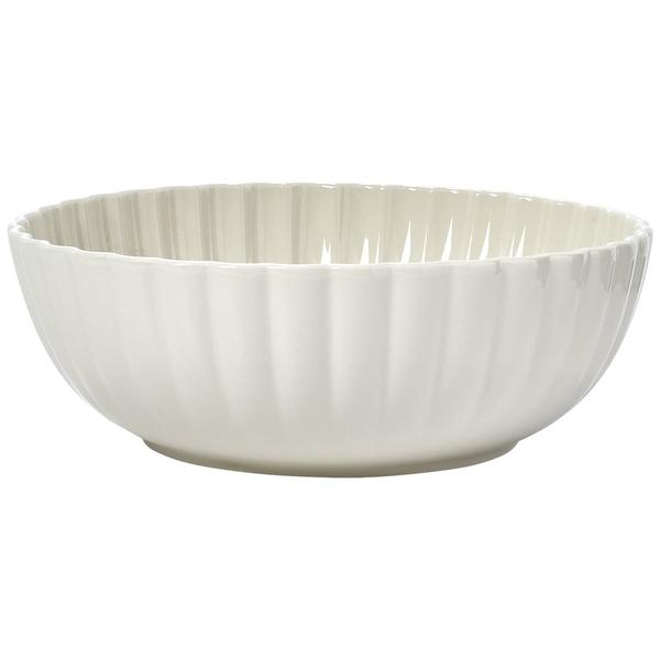 Home Essentials 11in White Scallop Serving Bowl