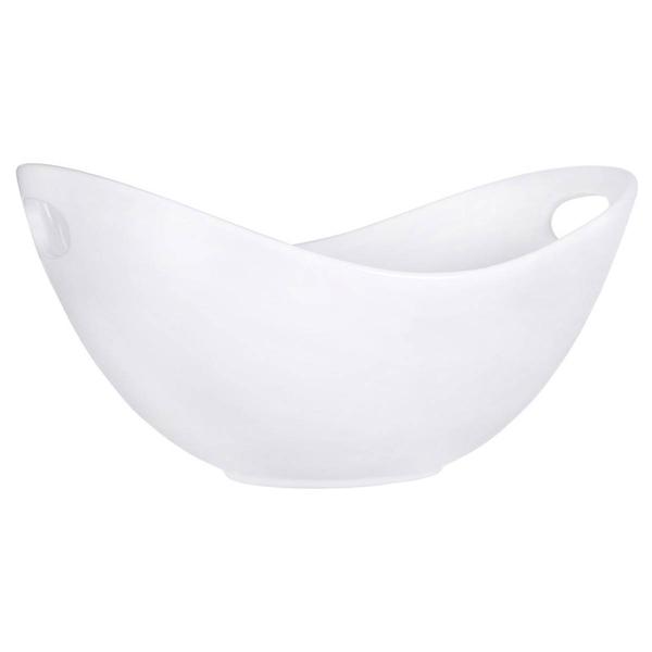 Home Essentials White 12in. Oval Serving Bowl w/ Handle