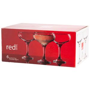 Home Essentials Red Series Set of 6 Coupe 9.5oz. Glasses