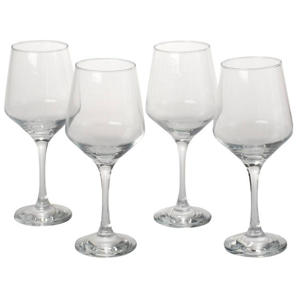 Home Essentials Red Series Set of 4 16.5oz. Wine Glasses
