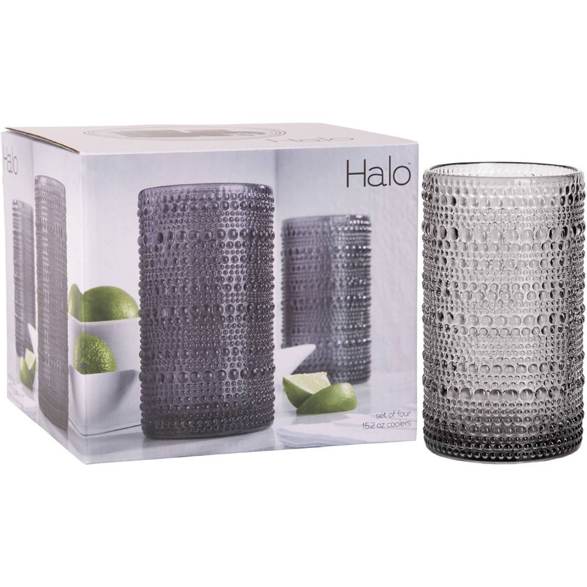 Home Essentials Halo 15oz. Smoke Hiball Glasses - Set Of 4