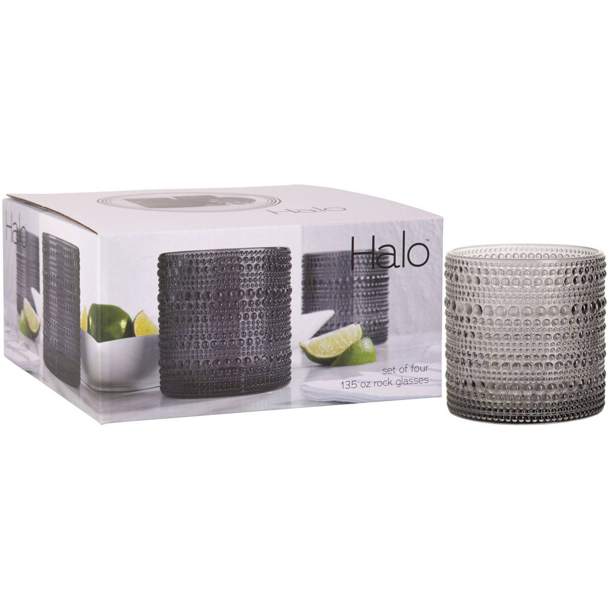 Home Essentials Halo 13oz. Smoke Double Old Fashioned Glasses