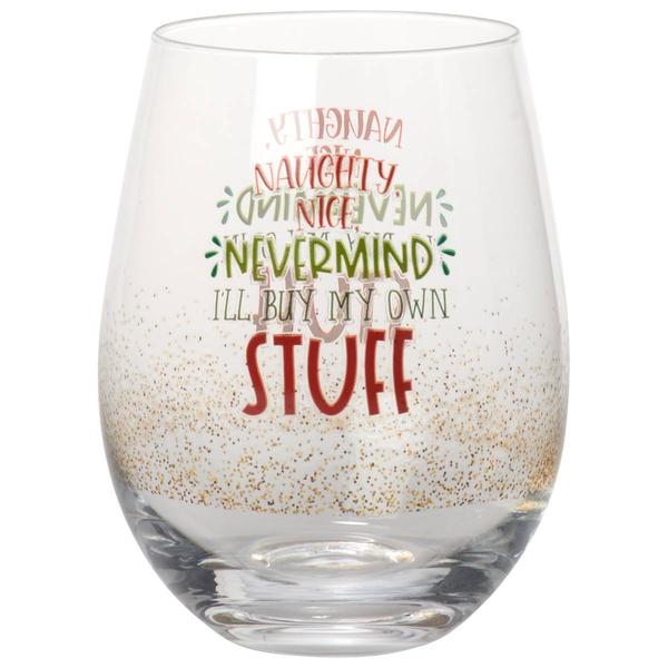 Home Essentials Naughty, Nice, Nevermind Stemless Wine Glass