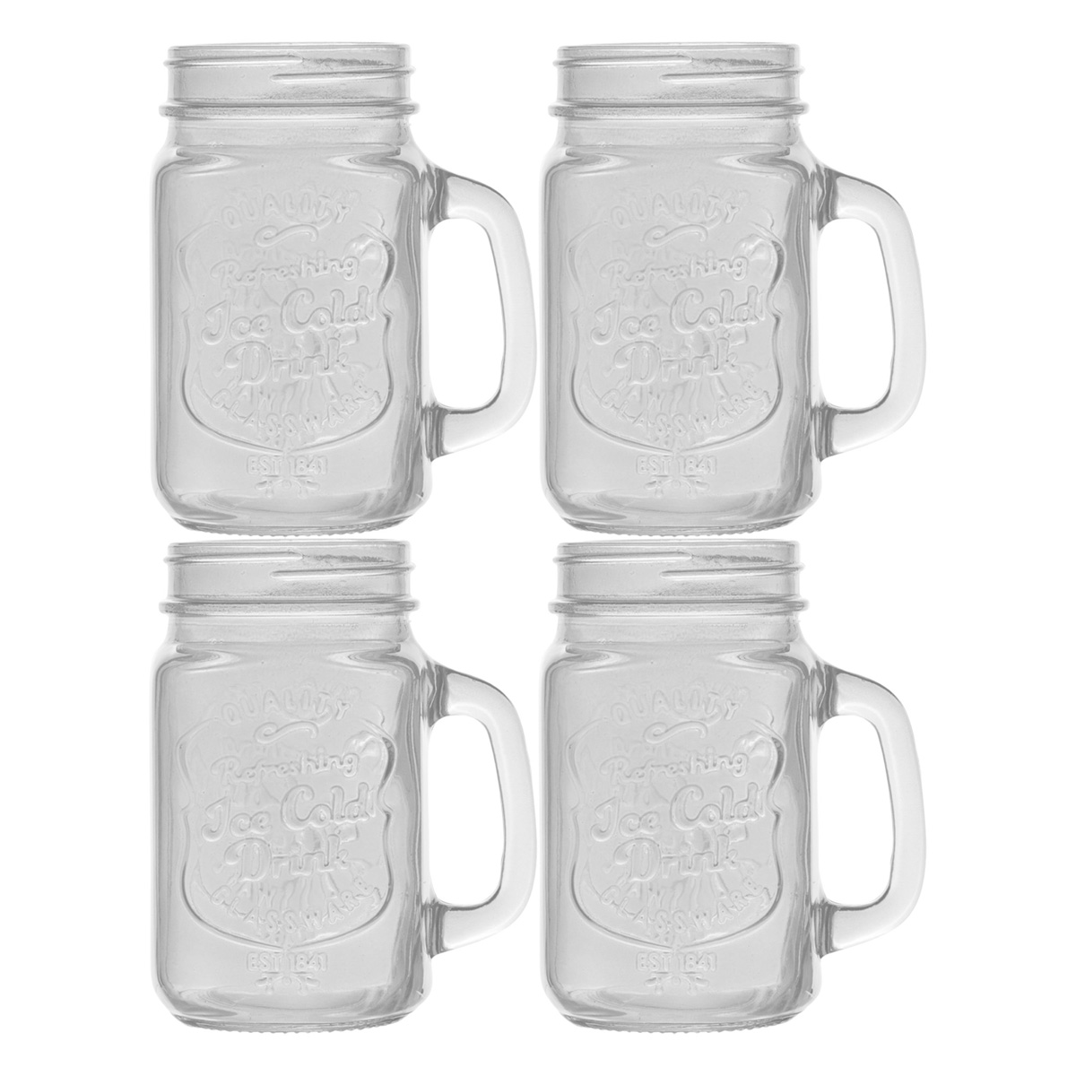 Home Essentials 15.25oz. Ice Cold Clear Glass Mugs - Set Of 4