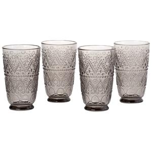 16oz. Home Essentials Aria Set of 4 High Ball Glasses - Smoke