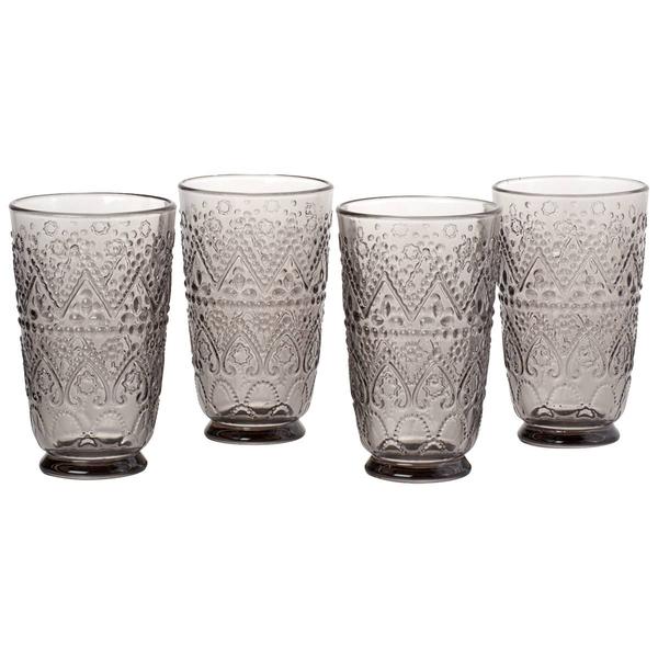 16oz. Home Essentials Aria Set of 4 High Ball Glasses - Smoke