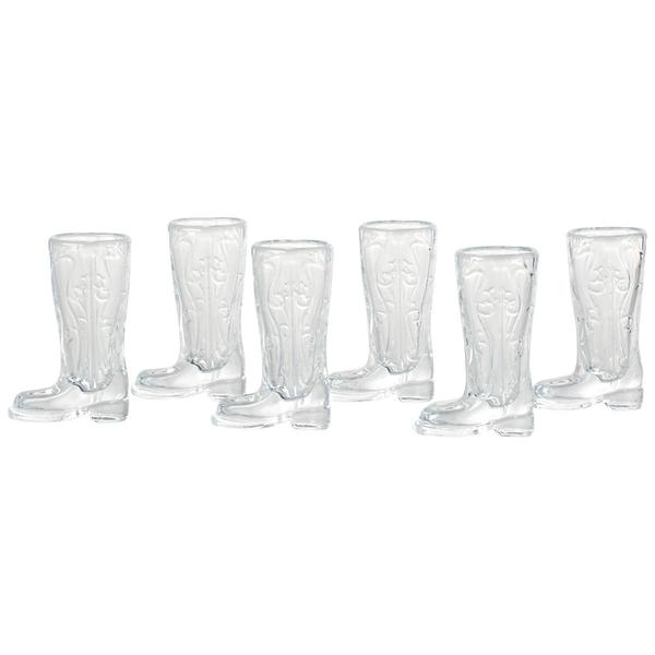 Home Essentials Boot Clear Shot Glasses - Set of 6