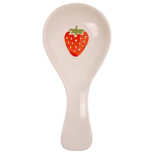 Home Essentials White with Strawberry Spoon Rest alternate view