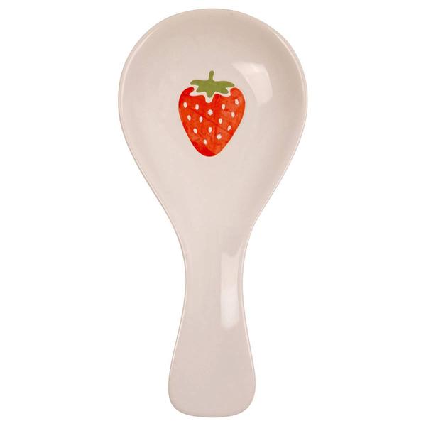 Home Essentials White with Strawberry Spoon Rest alternate view