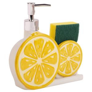 Home Essentials Lemon Wedge Soap Pump w/Sponge Holder