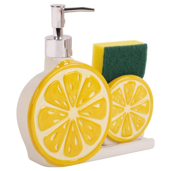 Home Essentials Lemon Wedge Soap Pump w/Sponge Holder